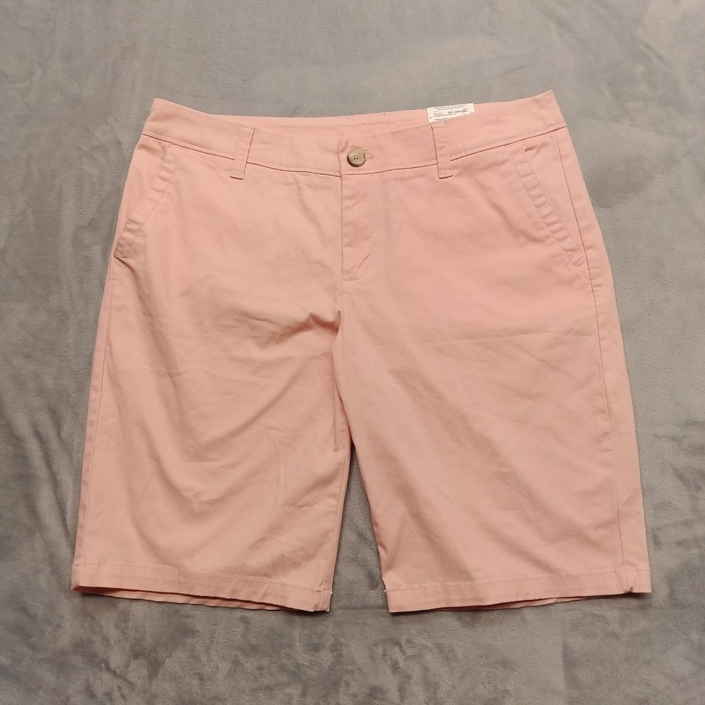 Liz Claiborne Shorts Womens 12 Pink Classic Chino Bermuda Hampton Preppy Casual